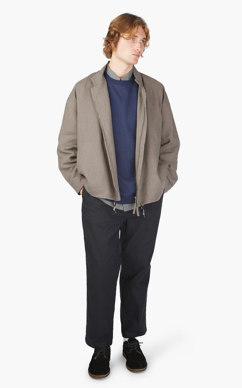 Still By Hand Peach Skin Linen Blouson Taupe