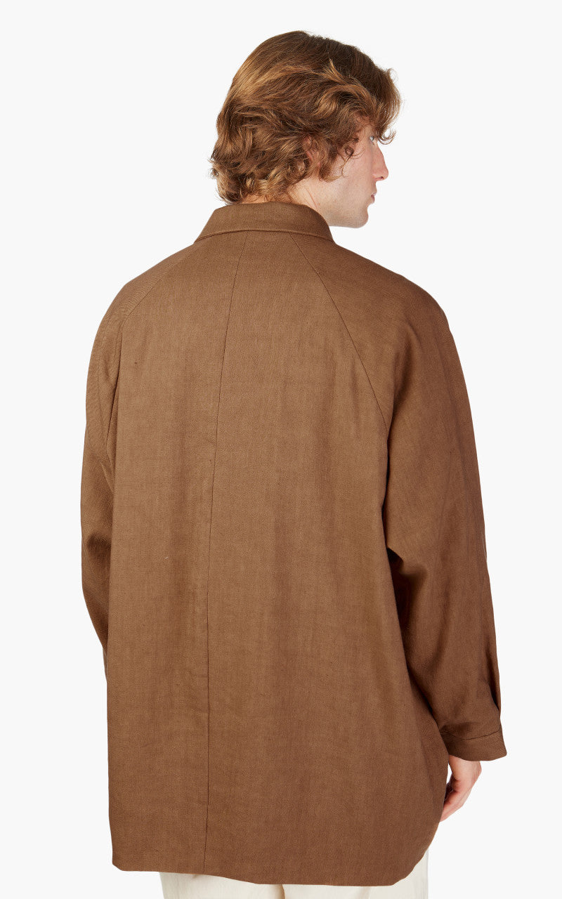 Still By Hand Linen/Wool Half Coat Brick