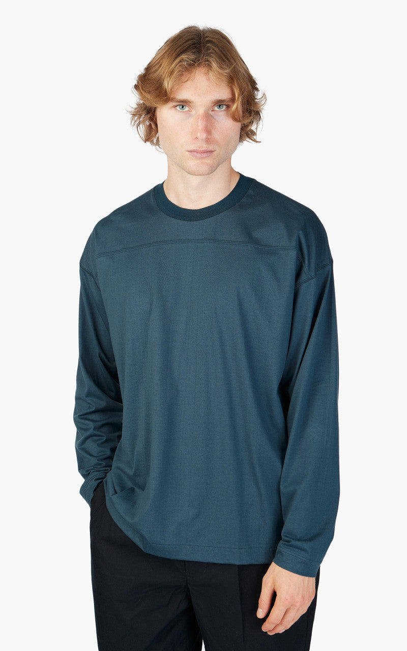 Still By Hand Knitted Rib Long Sleeve Slate Blue