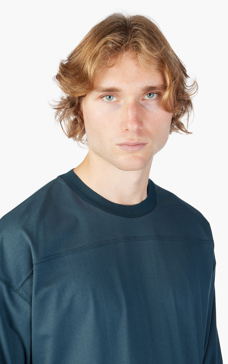 Still By Hand Knitted Rib Long Sleeve Slate Blue