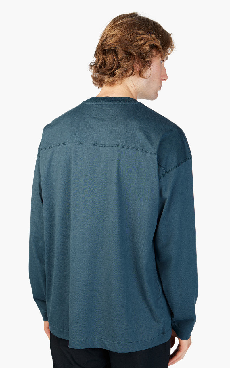 Still By Hand Knitted Rib Long Sleeve Slate Blue