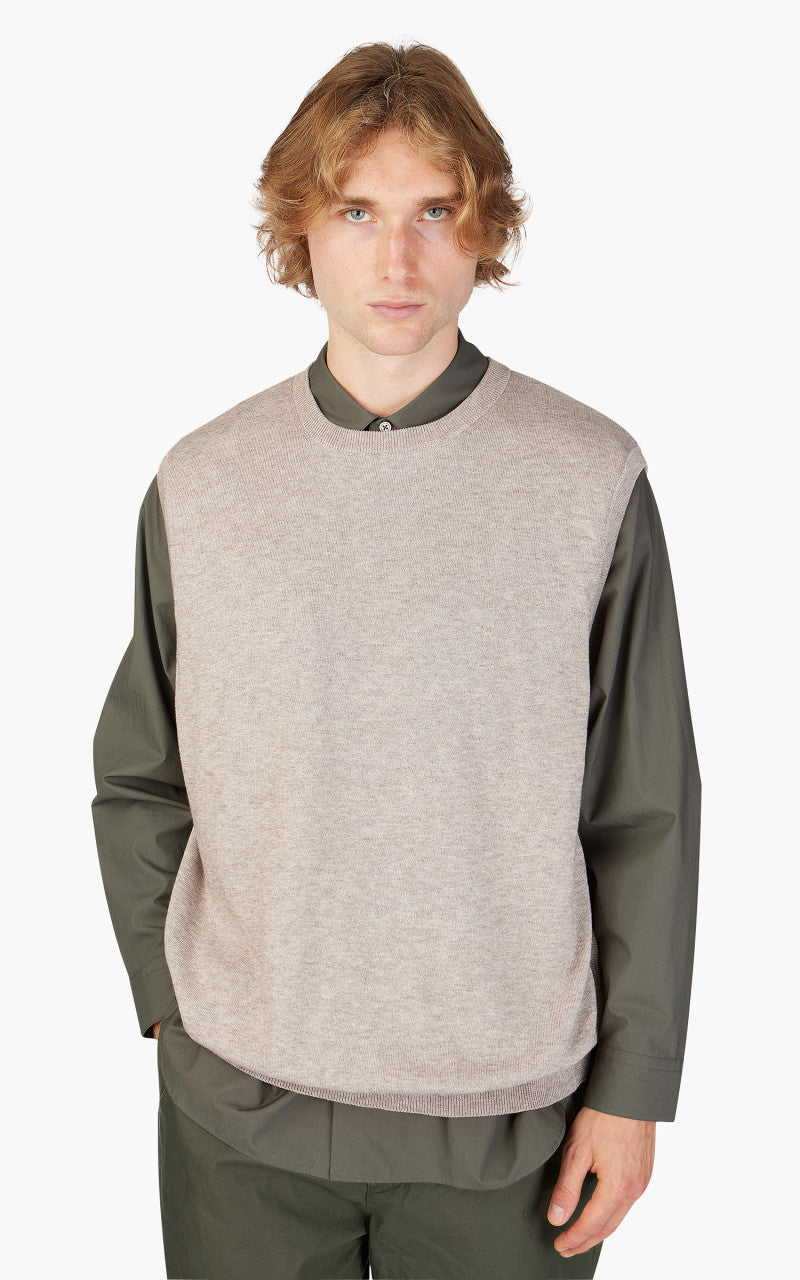 Still By Hand Yak Mix Cotton Vest Taupe