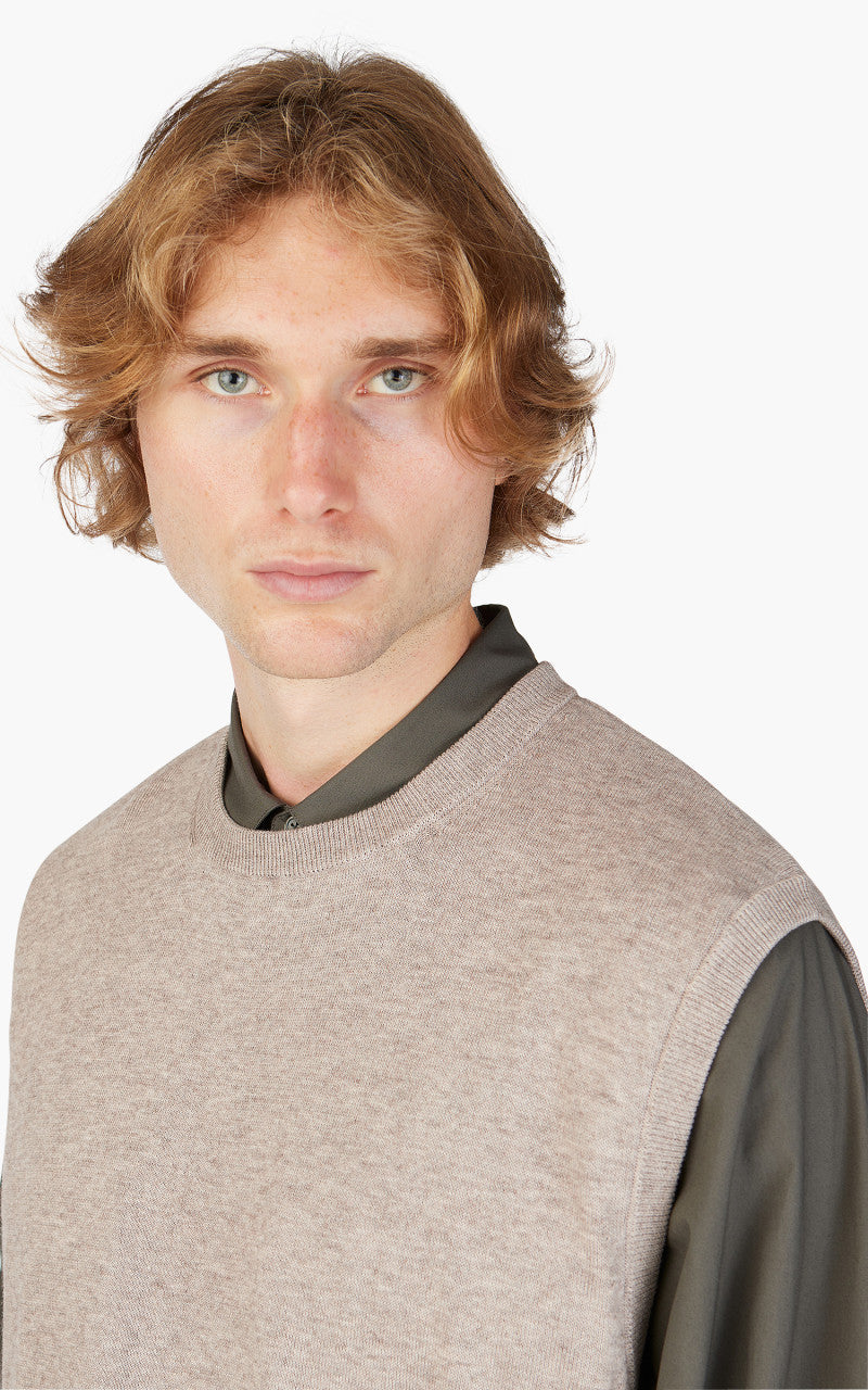 Still By Hand Yak Mix Cotton Vest Taupe