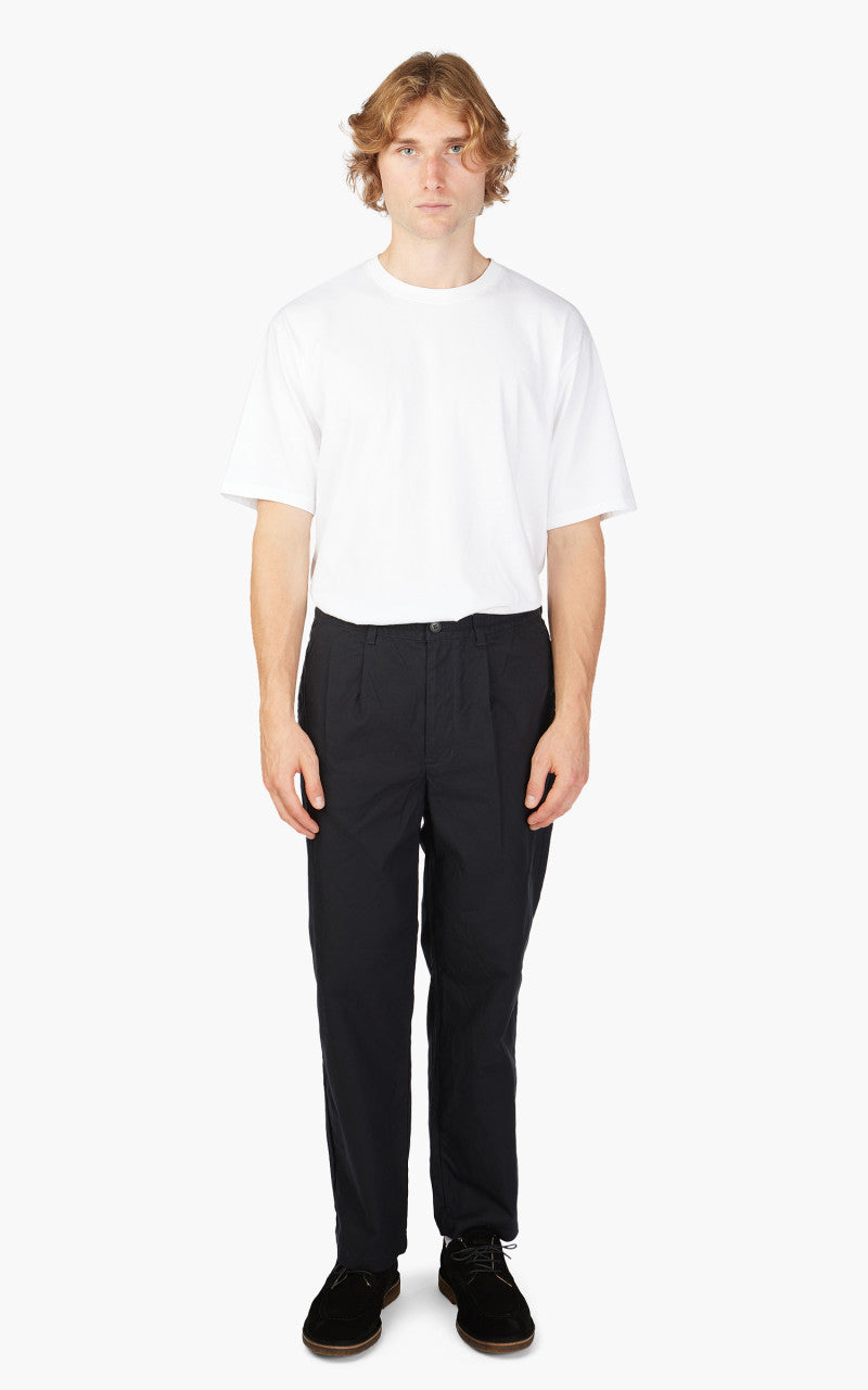 Still By Hand Welt Side Pocket Pants Black Navy