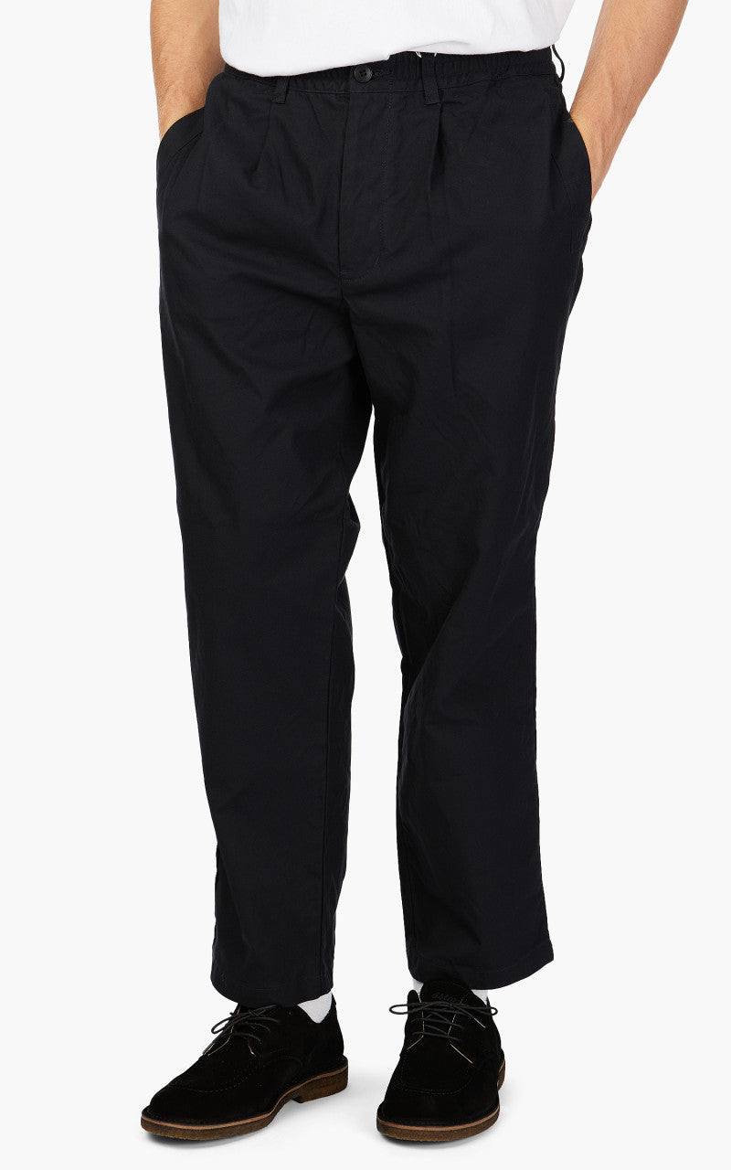 Still By Hand Welt Side Pocket Pants Black Navy