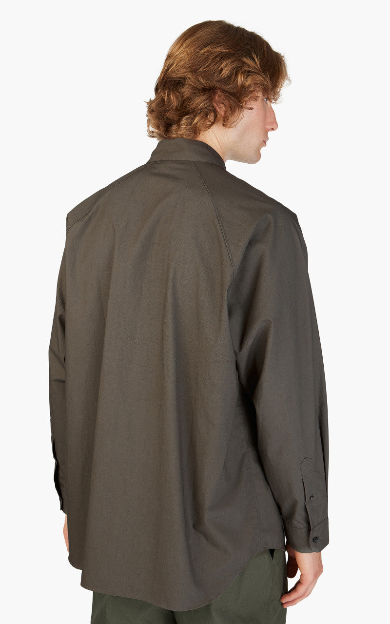 Still By Hand Double Pocket Raglan Shirt Charcoal