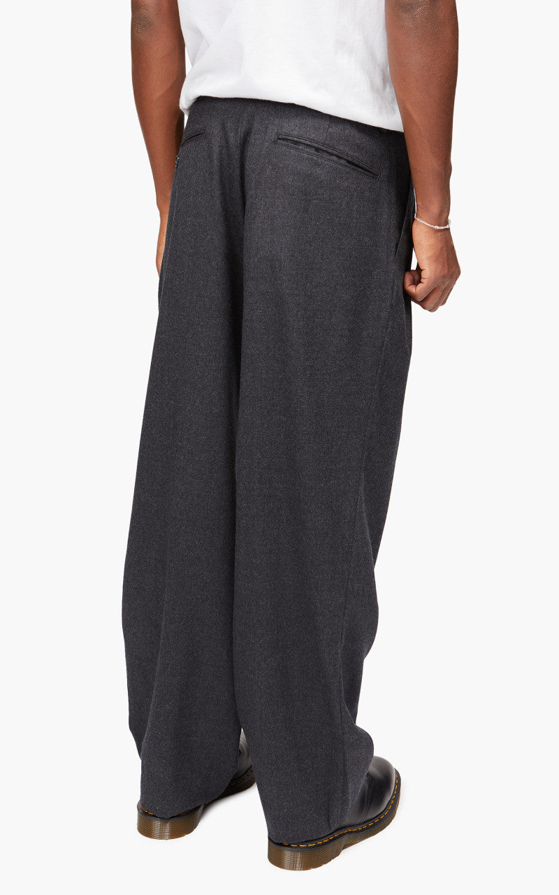 Still By Hand Wide Wool Pants Charcoal