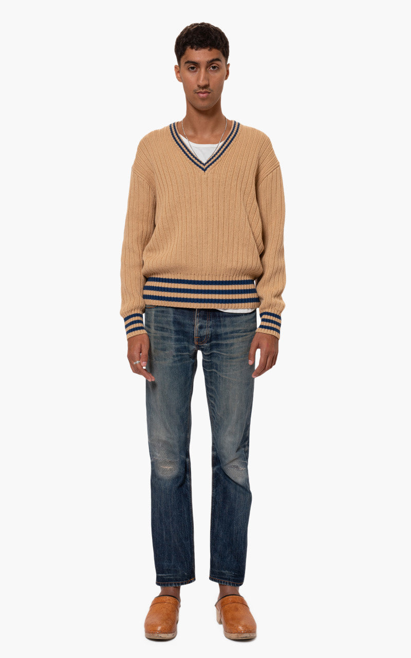 Nudie Jeans Stoffe V-Neck Faded Sun