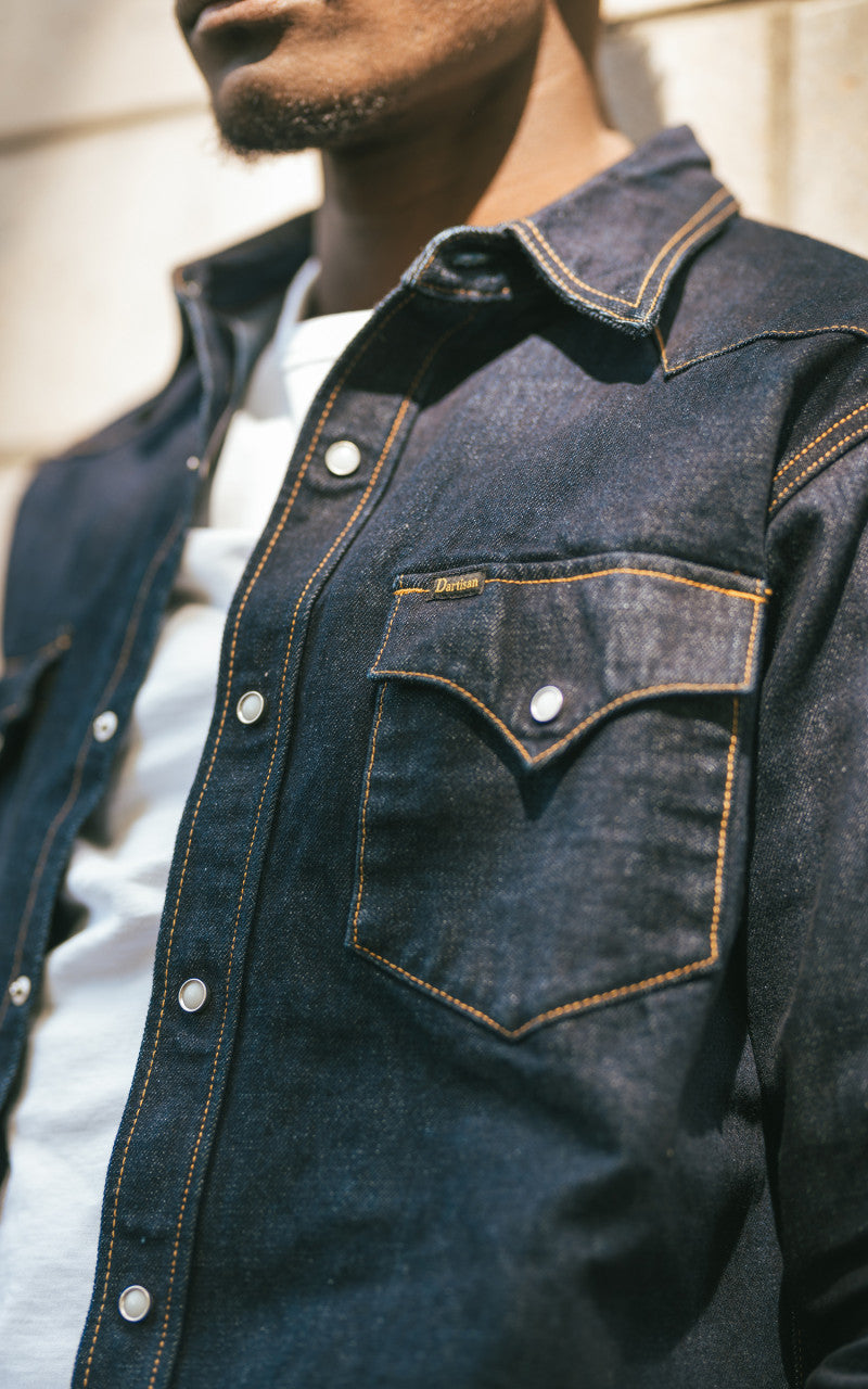 Studio D'Artisan D5571 Selvedge Denim Western Shirt One Wash Indigo