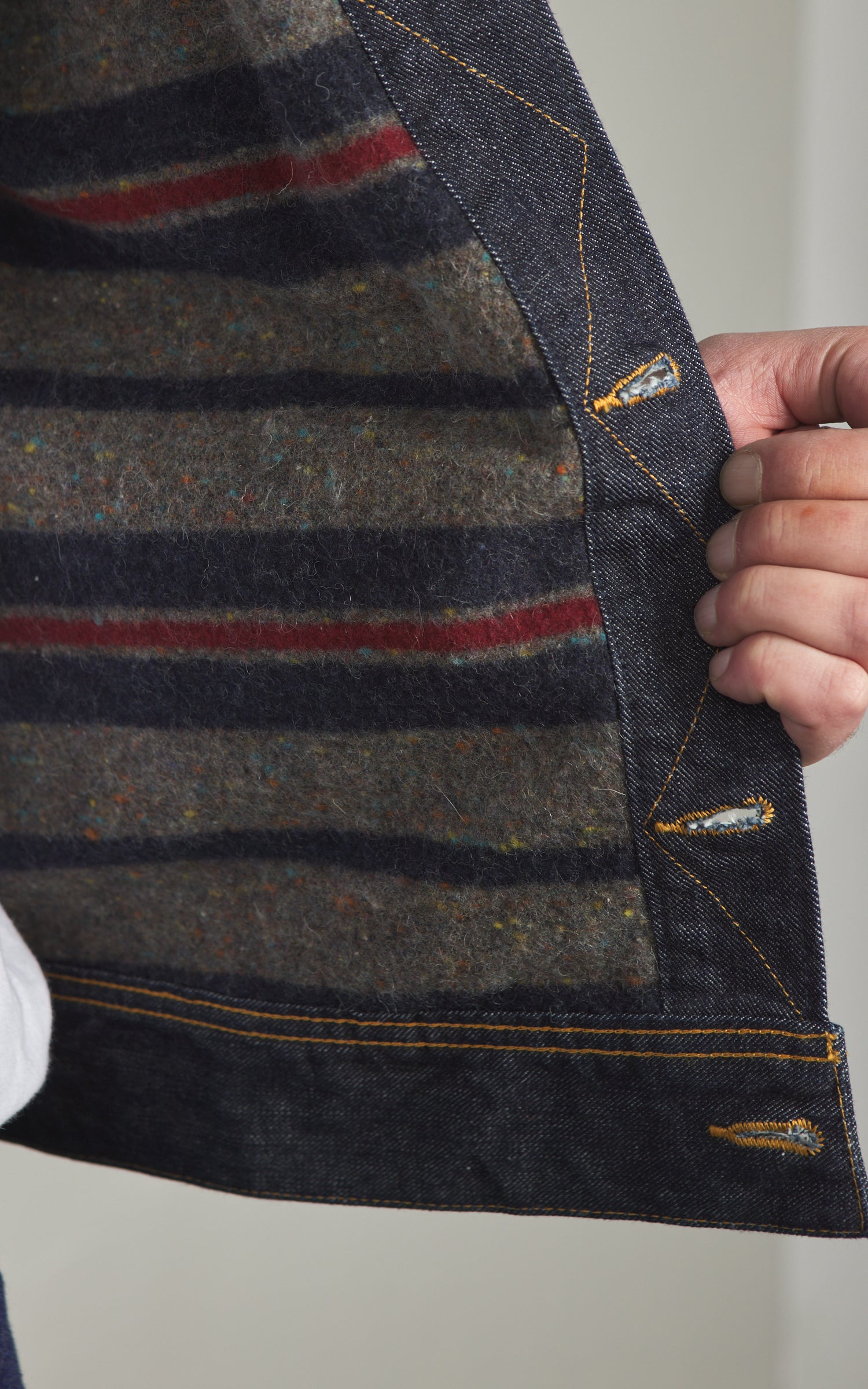 Studio D'Artisan D4187 Blanket Lined Denim Western Jacket Indigo