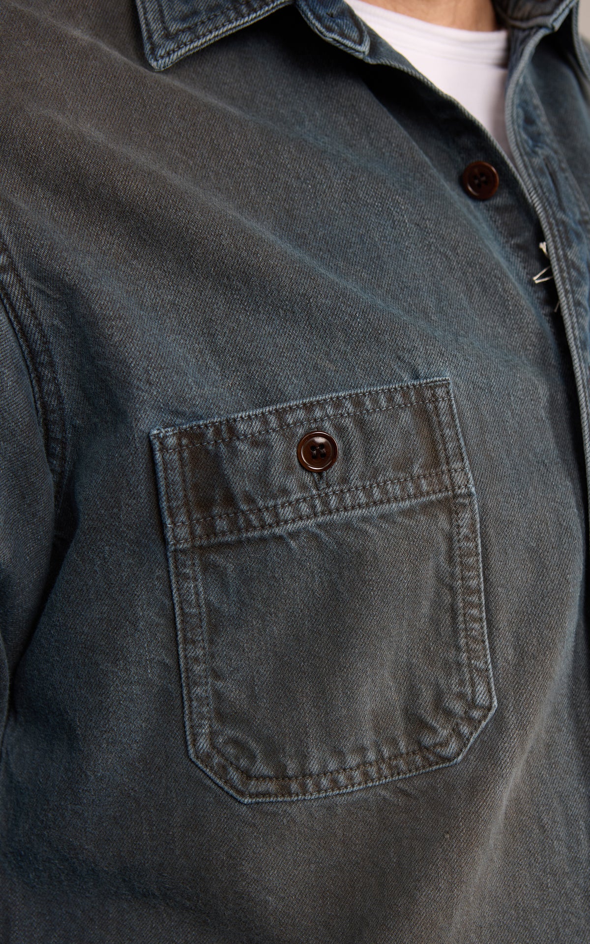 Studio D'Artisan D5745 Layered Color Denim Shirt AI-Shibu