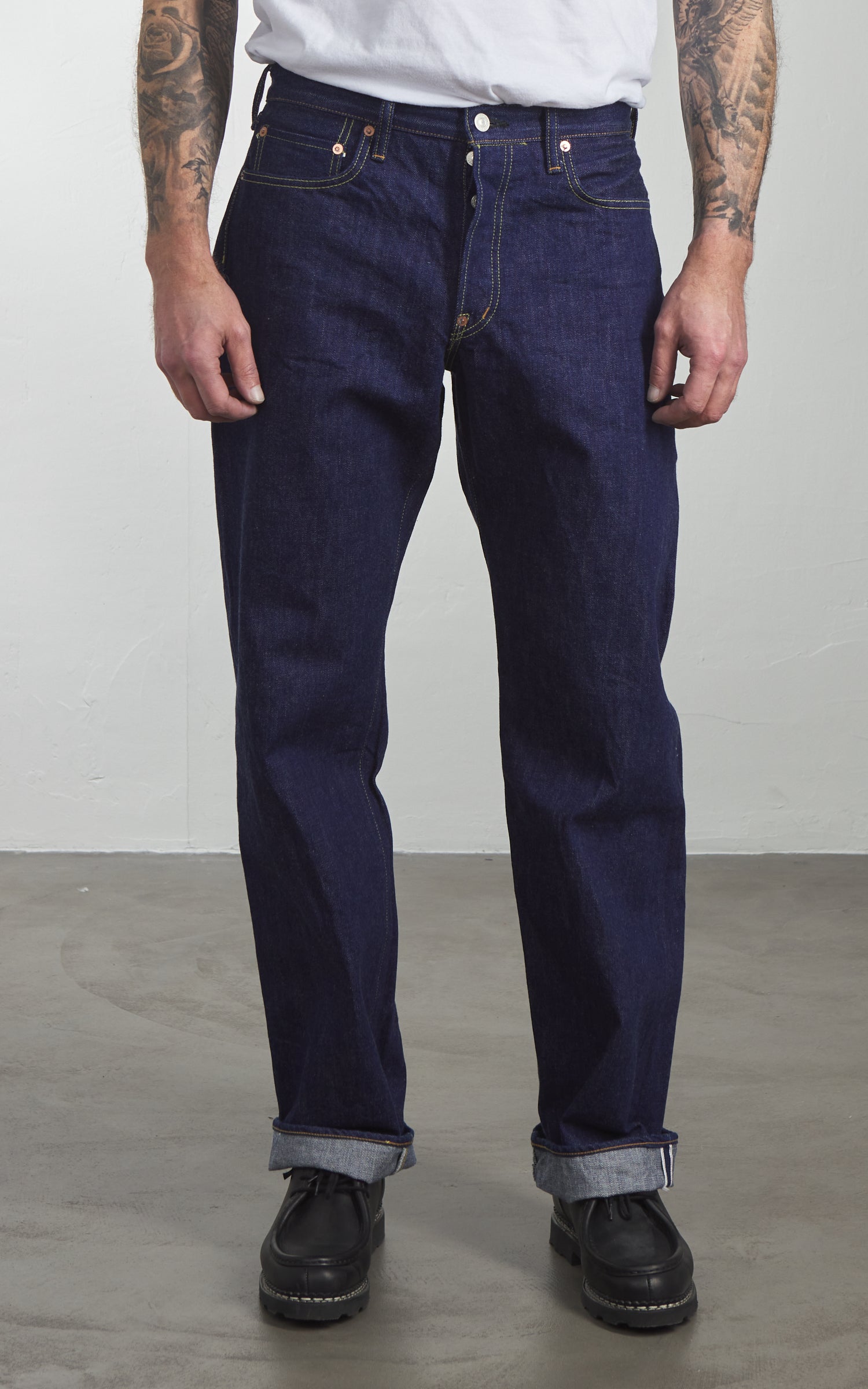 Studio D'Artisan SD-DO1 "The Origin" Regular Straight Selvedge Jeans One Wash Indigo