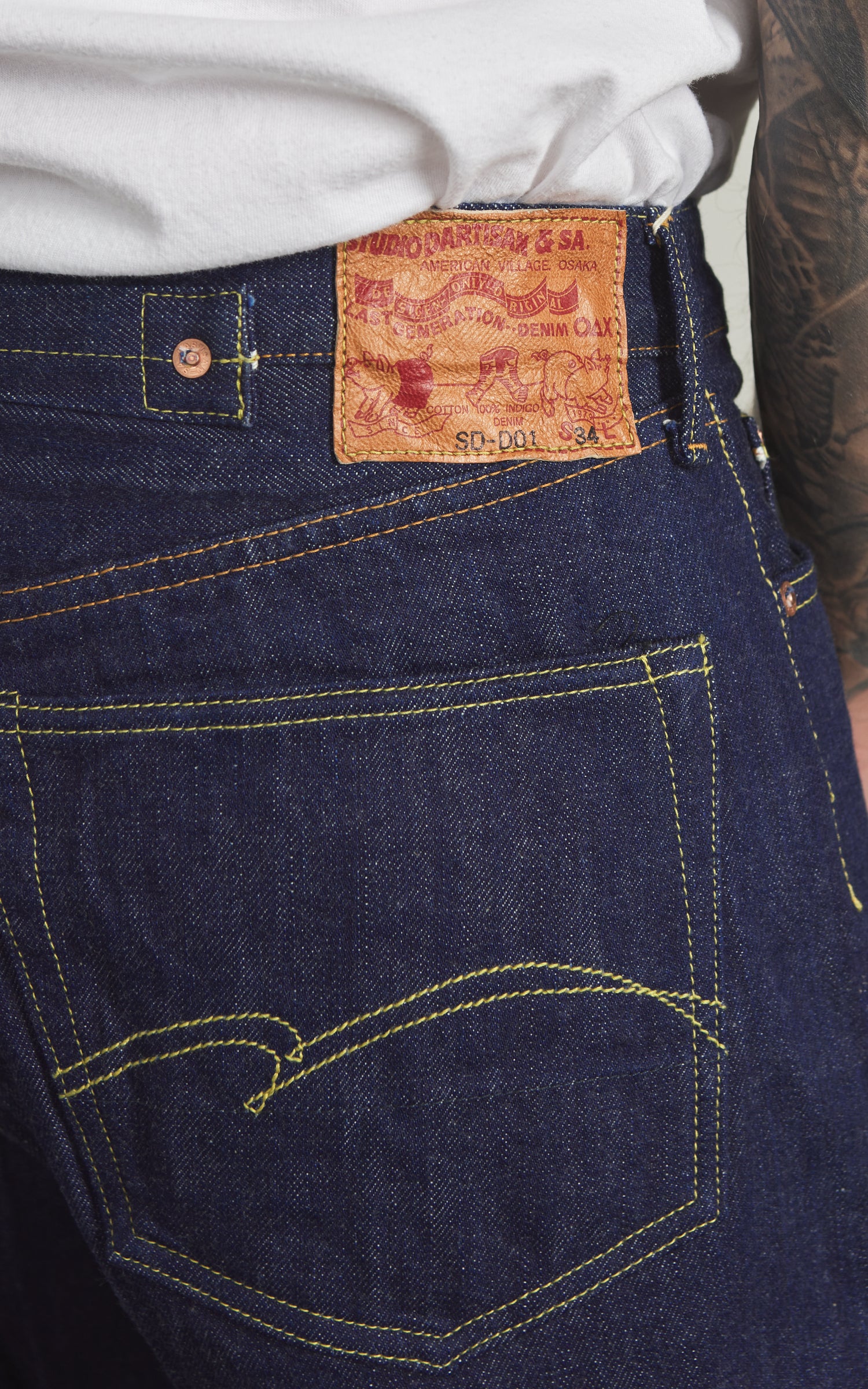 Studio D'Artisan SD-DO1 "The Origin" Regular Straight Selvedge Jeans One Wash Indigo