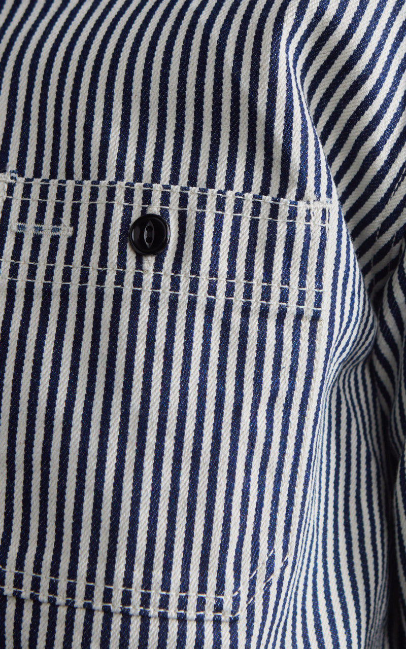 Studio D'Artisan D5335H Heavy Japanese Hickory Stripe Work Shirt Indigo
