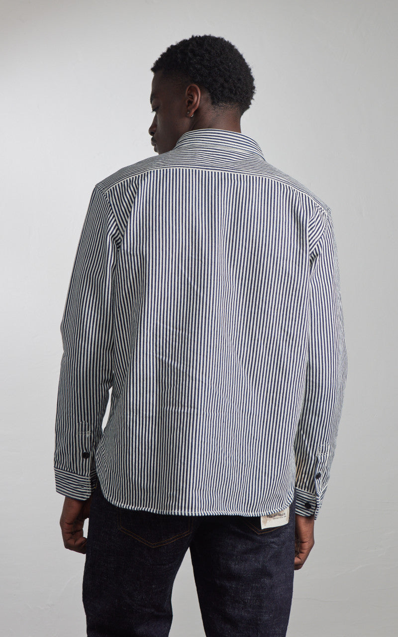 Studio D'Artisan D5335H Heavy Japanese Hickory Stripe Work Shirt Indigo