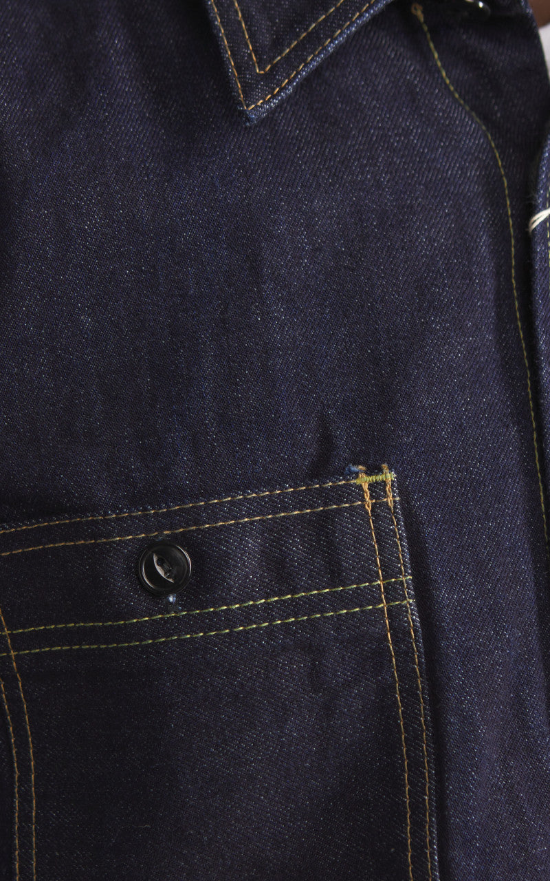 Studio D'Artisan D5335 Selvedge Denim Work Shirt One Wash Indigo