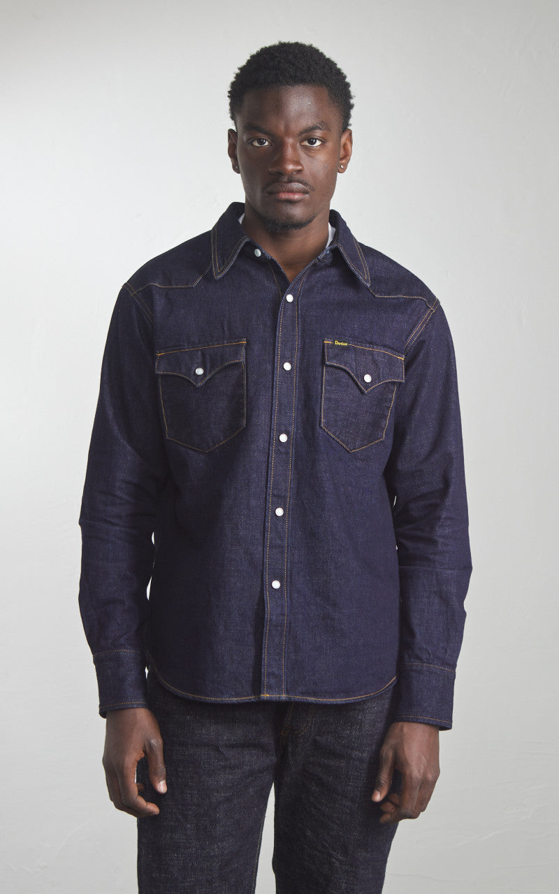 Studio D'Artisan D5571 Selvedge Denim Western Shirt One Wash Indigo