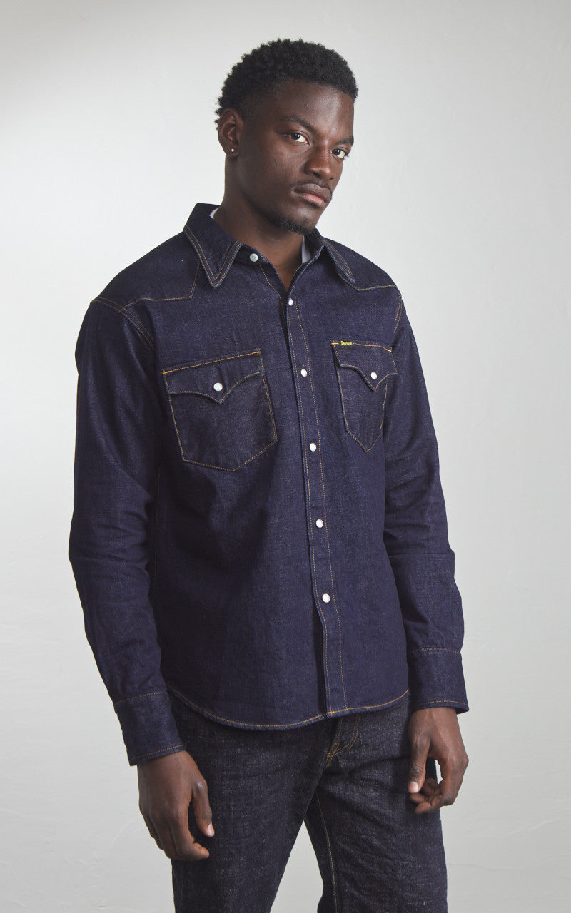 Studio D'Artisan D5571 Selvedge Denim Western Shirt One Wash Indigo