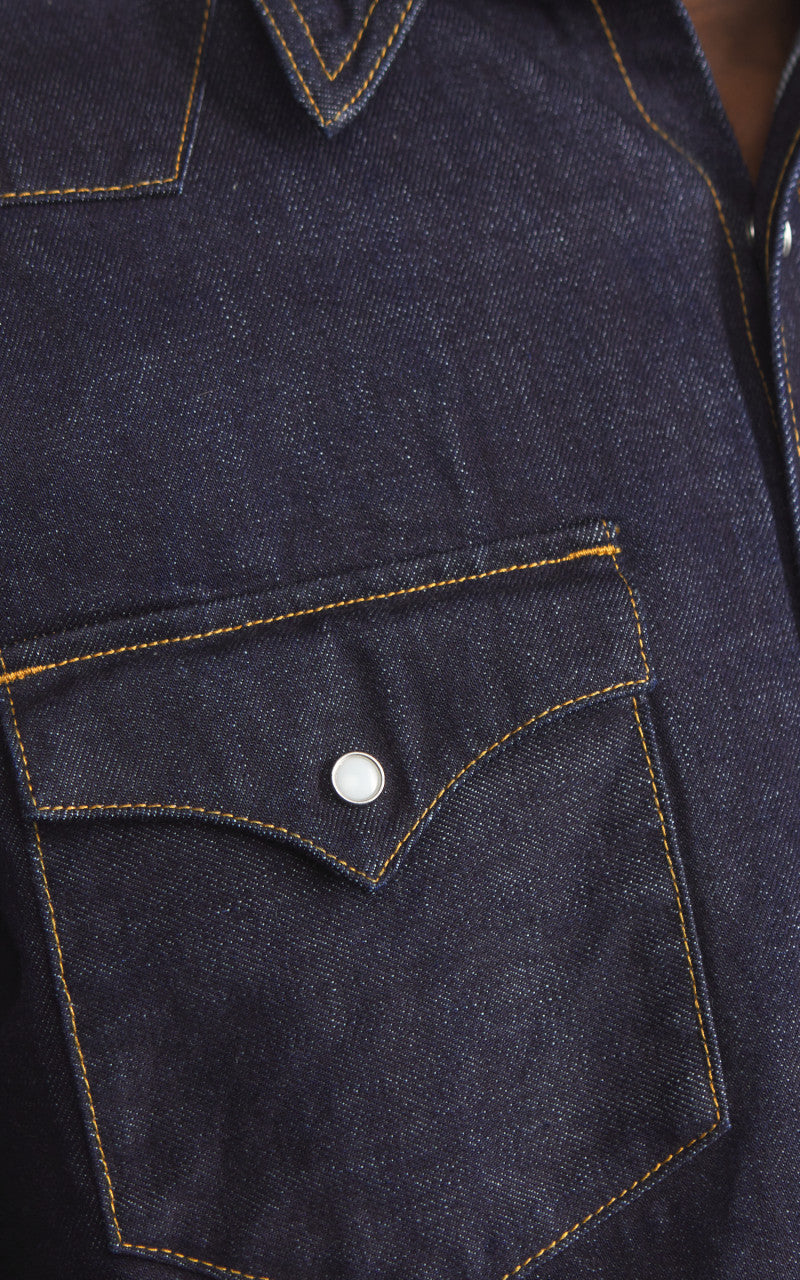 Studio D'Artisan D5571 Selvedge Denim Western Shirt One Wash Indigo