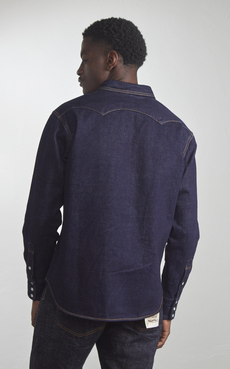 Studio D'Artisan D5571 Selvedge Denim Western Shirt One Wash Indigo