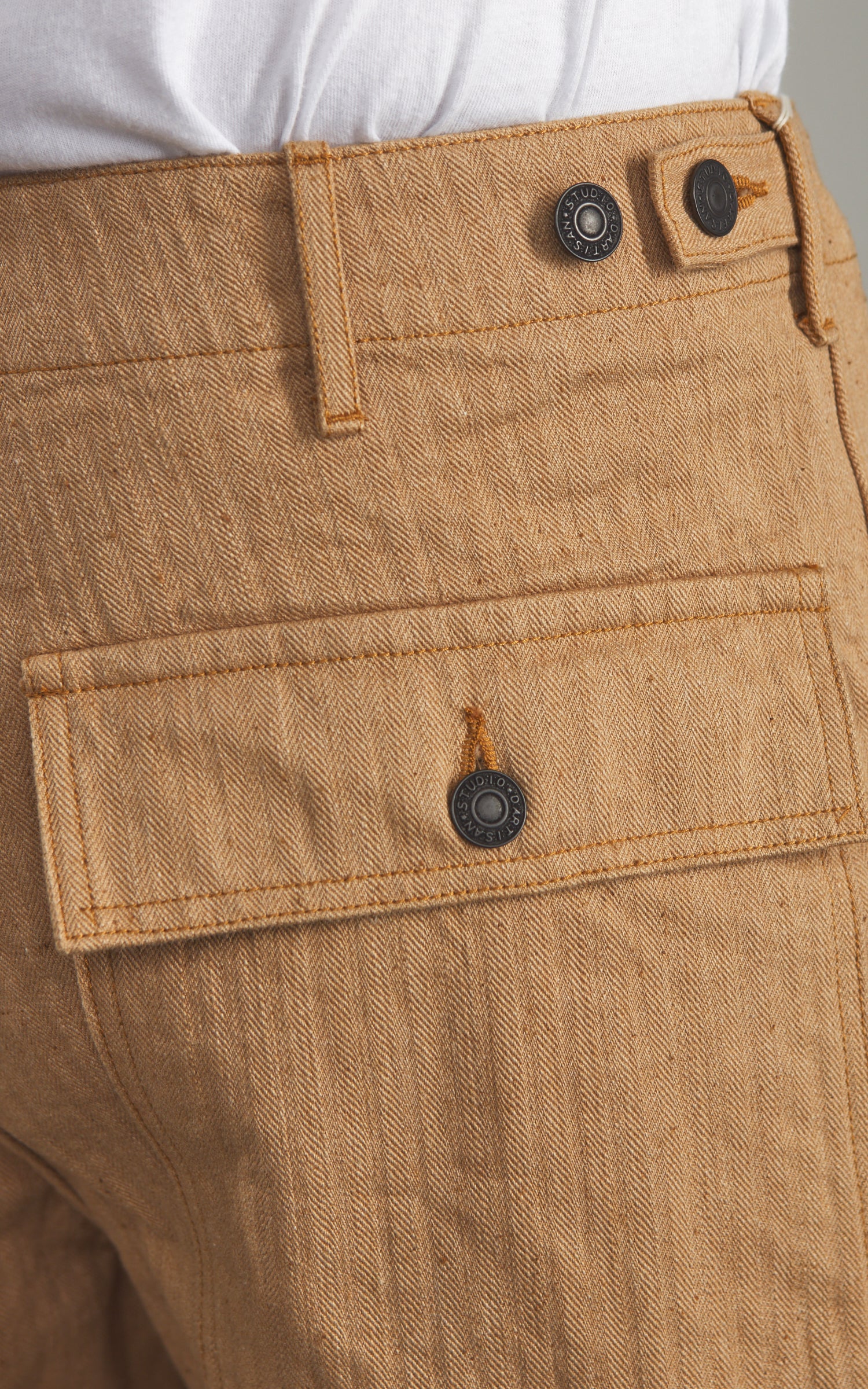 Studio D'Artisan 1917 Fox Cotton Baker Pants Brown