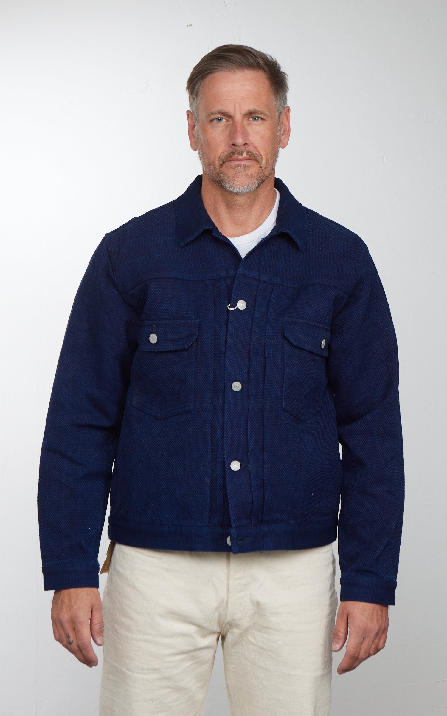 Studio D'Artisan 4619 Sashiko Denim 2nd Type Jacket One Wash Indigo