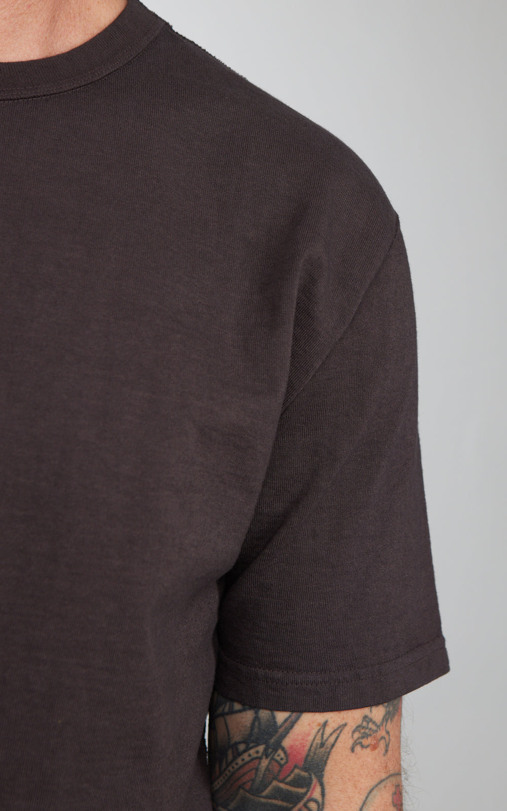 Studio D'Artisan 8198 Amami Oshima Mud-Dyed Loopwheeled T-Shirt Dark Brown