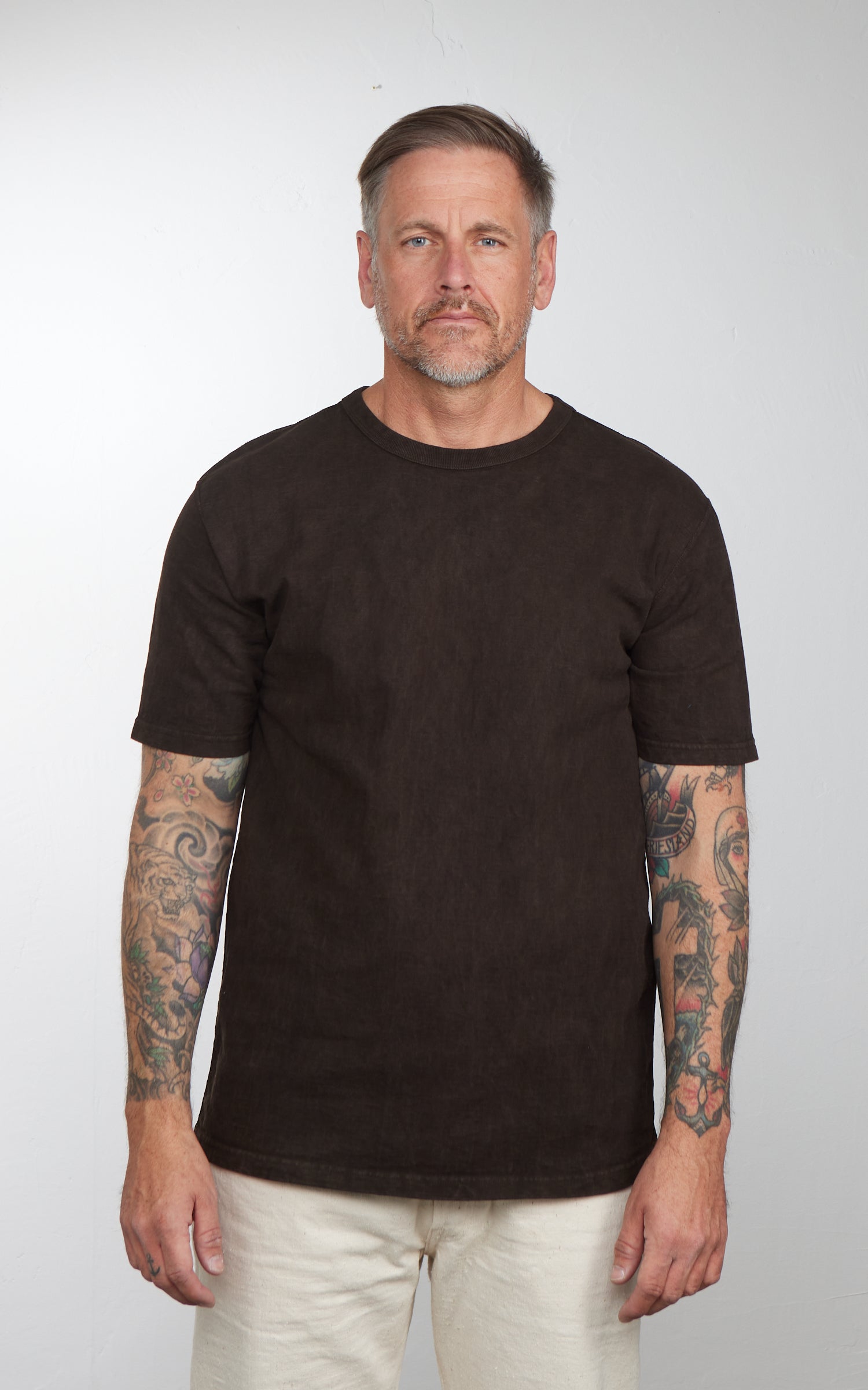 Studio D'Artisan 9913 Loopwheeled T-Shirt Pack Charcoal Black
