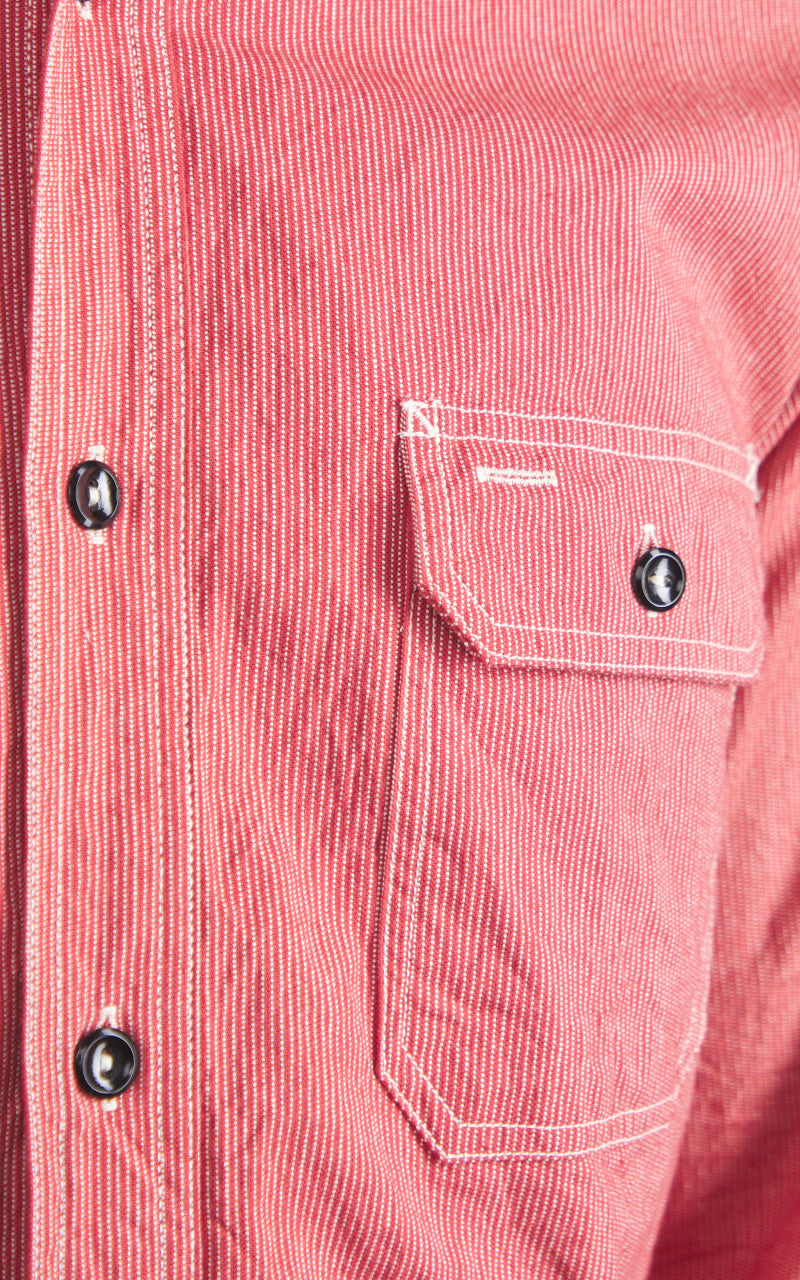 Sugar Cane SC25511 Jean Cord Work Shirt Red