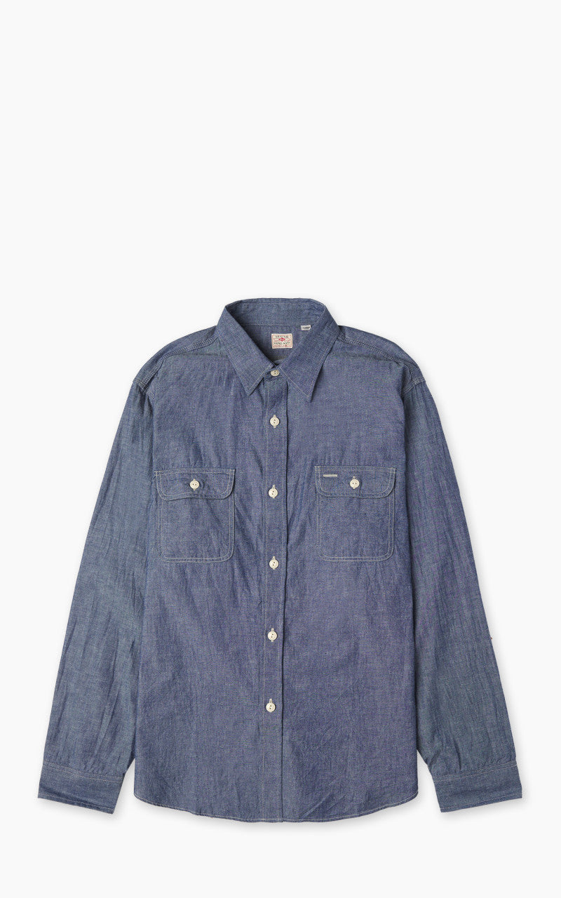 Sugar Cane SC27850 Blue Chambray Work Shirt One Wash Blue