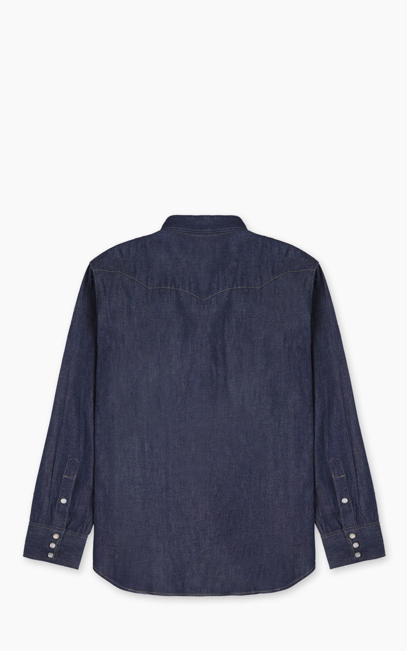 Sugar Cane SC28190 Blue Denim Western Shirt One Wash Indigo