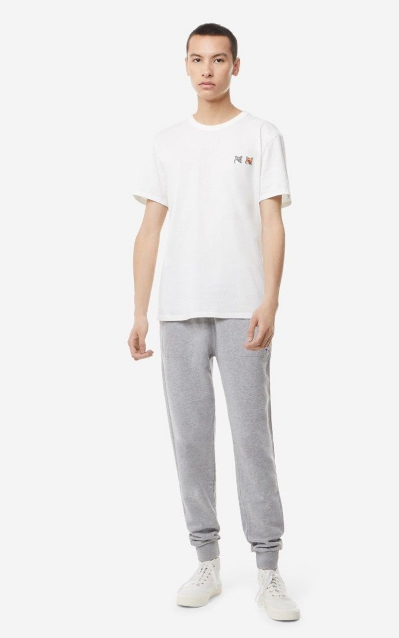 Maison Kitsuné T-Shirt Double Fox Head Patch Latte