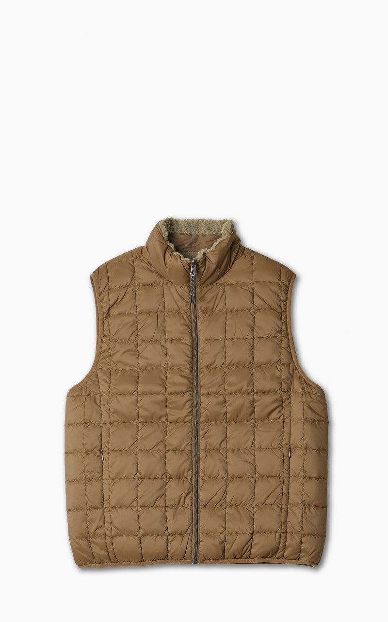 Taion Mountain Reversible Down x Boa Vest Light Brown/Beige