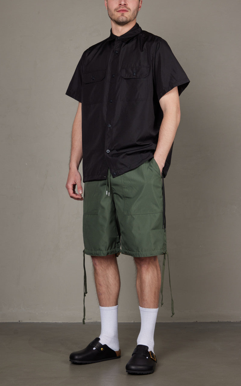 Taion Military Half Sleeve Shirt Black