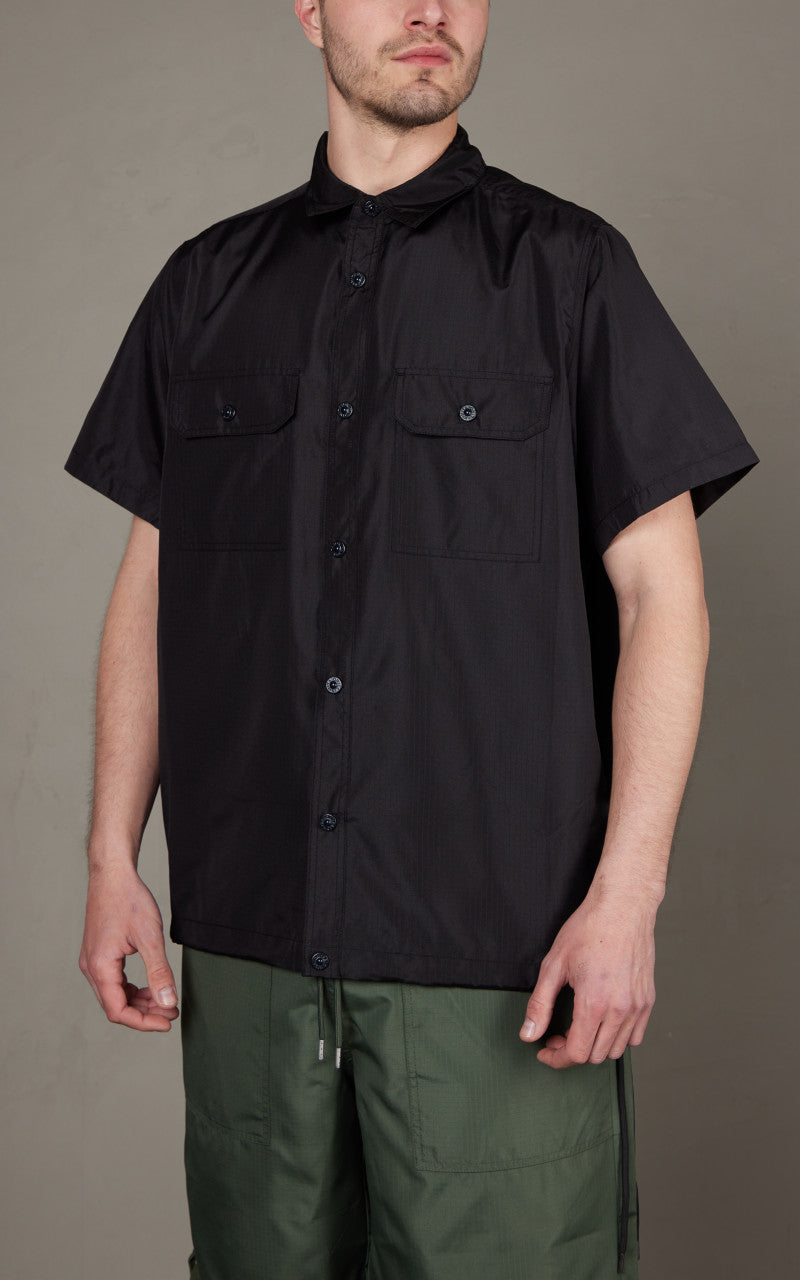 Taion Military Half Sleeve Shirt Black
