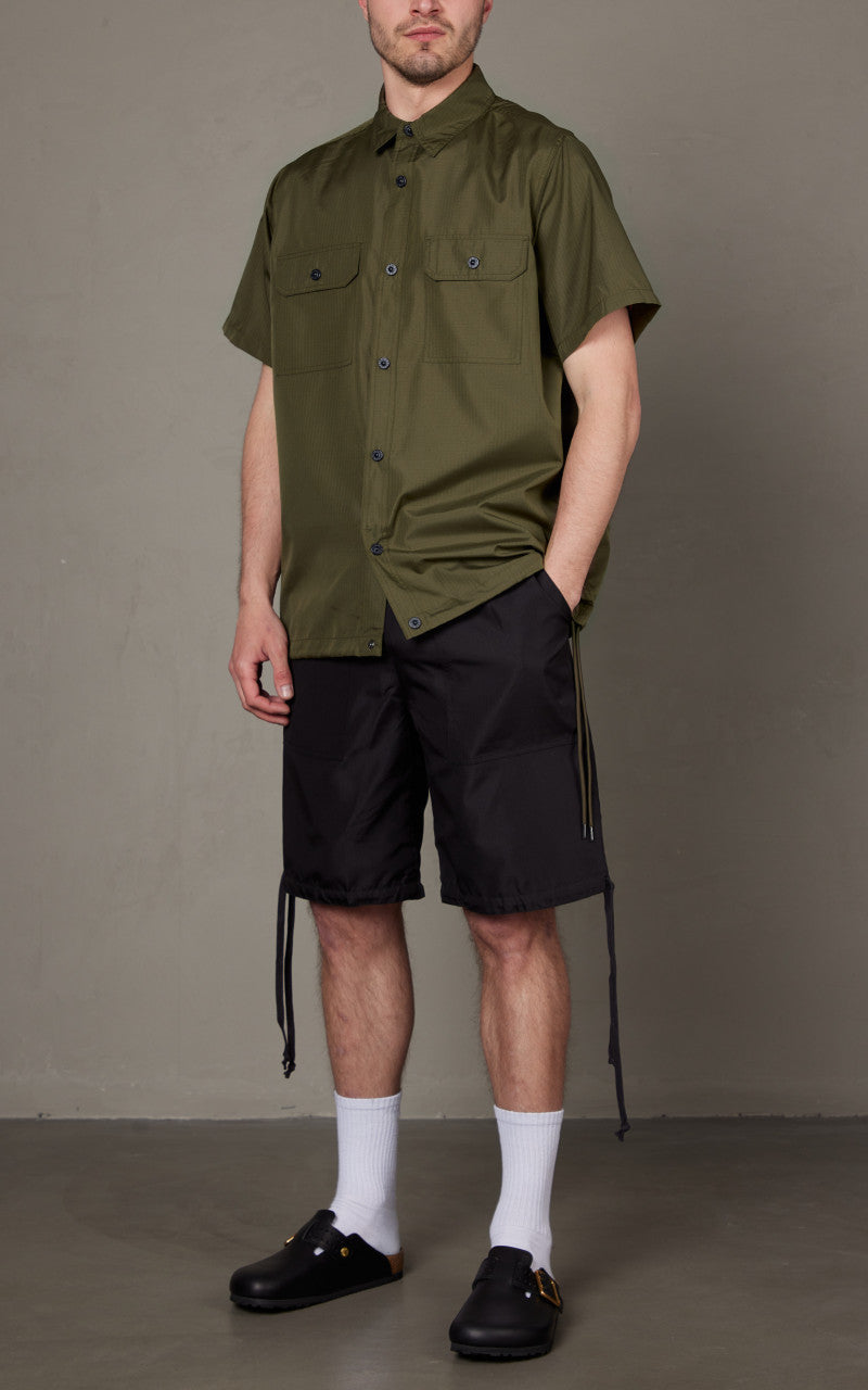 Taion Military Half Sleeve Shirt Dark Olive
