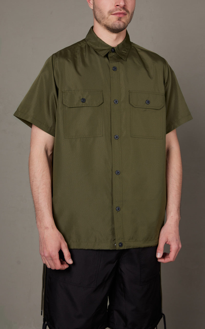 Taion Military Half Sleeve Shirt Dark Olive