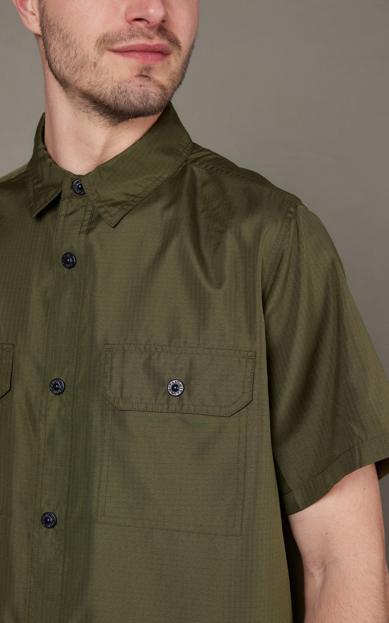 Taion Military Half Sleeve Shirt Dark Olive