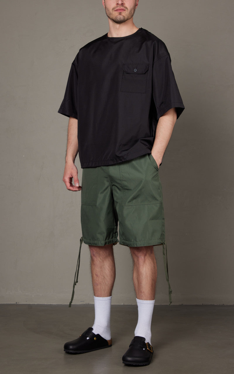 Taion Military Half Sleeve Cut Sew T-Shirt Black