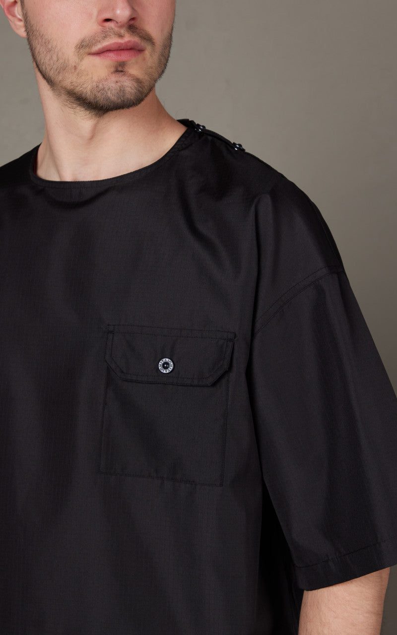 Taion Military Half Sleeve Cut Sew T-Shirt Black