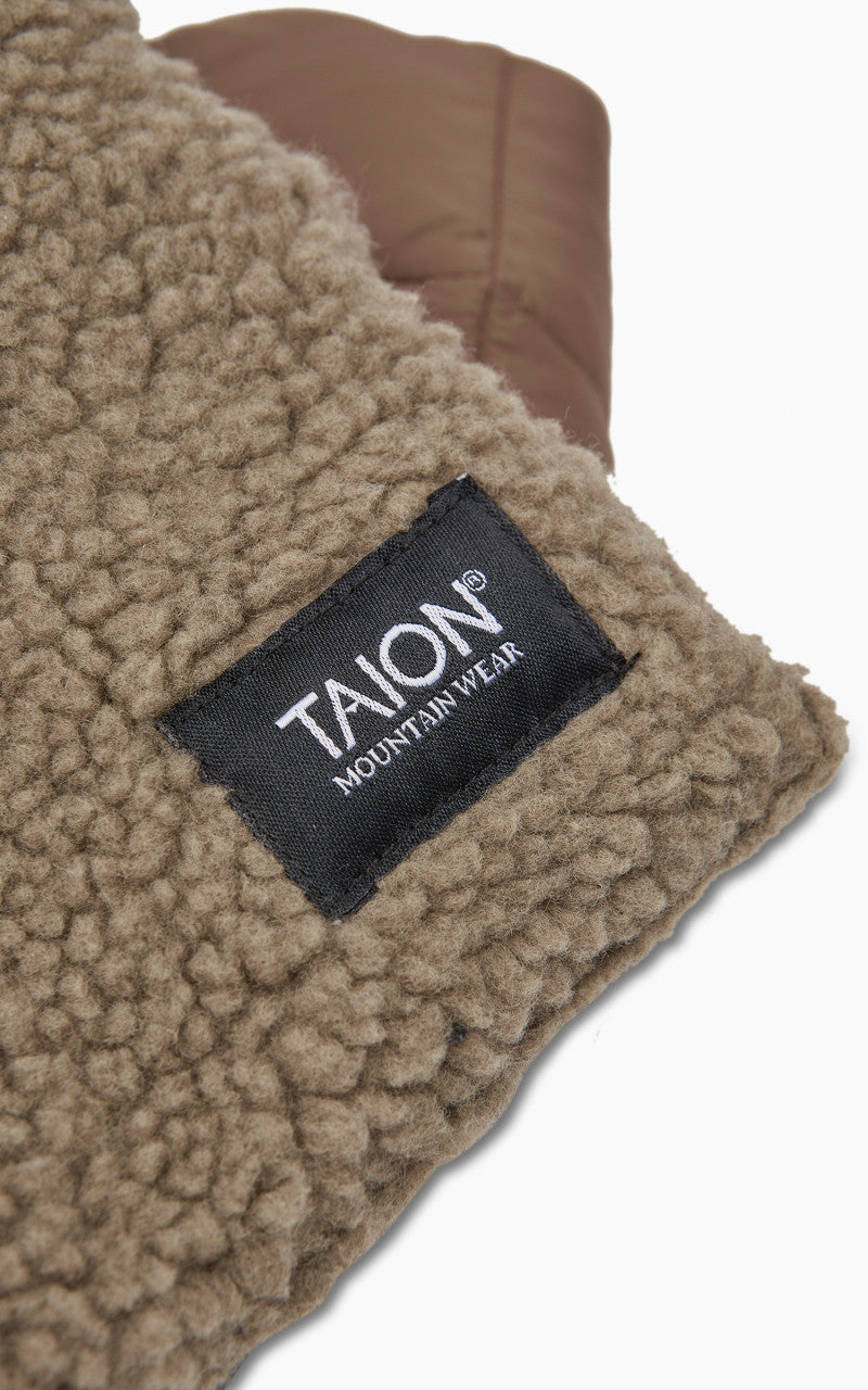 Taion Mountain Reversible Down x Boa Muffler Light Brown/Beige