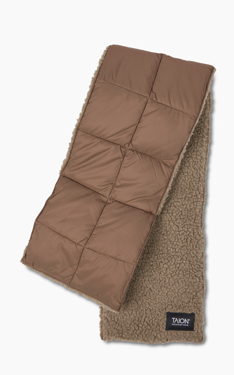 Taion Mountain Reversible Down x Boa Muffler Light Brown/Beige