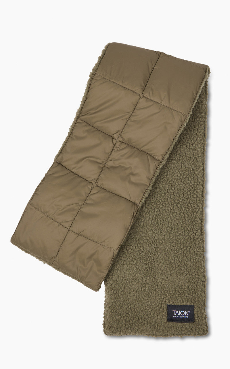 Taion Mountain Reversible Down x Boa Muffler Olive/Dark Olive