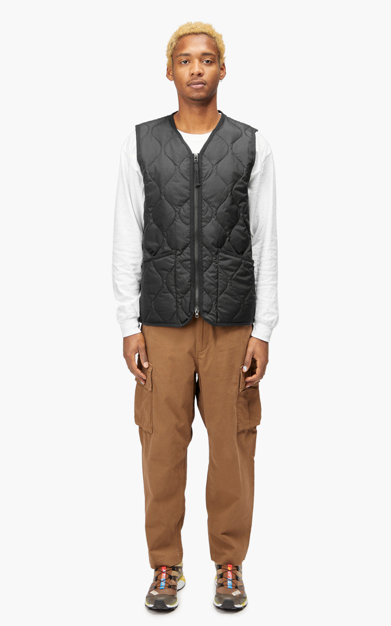 Taion Military Zip V-Neck Down Vest Black