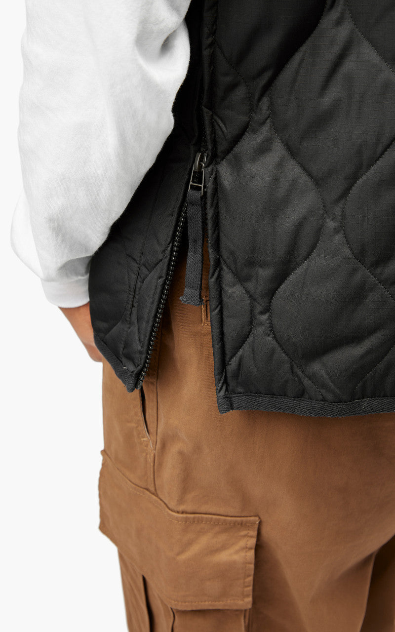 Taion Military Zip V-Neck Down Vest Black
