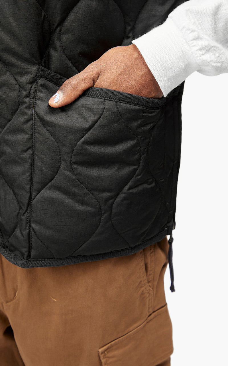 Taion Military Zip V-Neck Down Vest Black