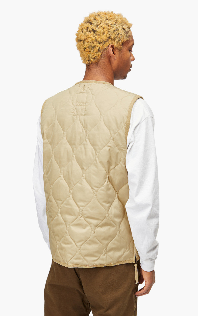 Taion Military Zip V-Neck Down Vest Cream