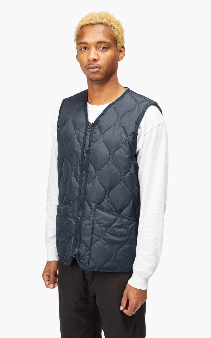 Taion Military Zip V-Neck Vest Dark Navy