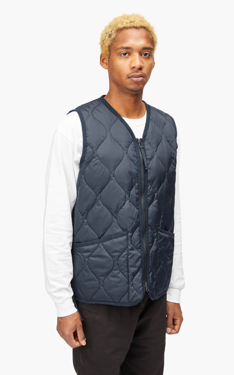 Taion Military Zip V-Neck Vest Dark Navy