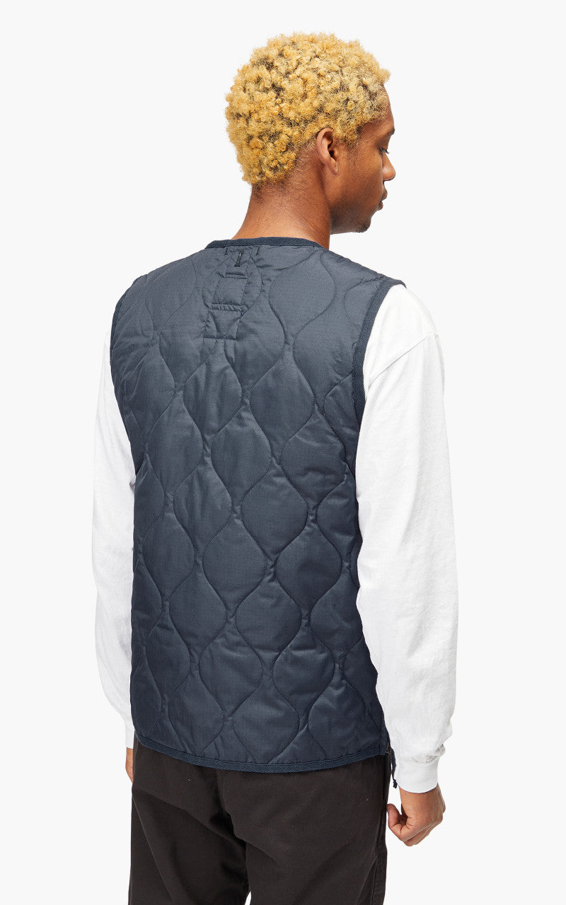 Taion Military Zip V-Neck Vest Dark Navy